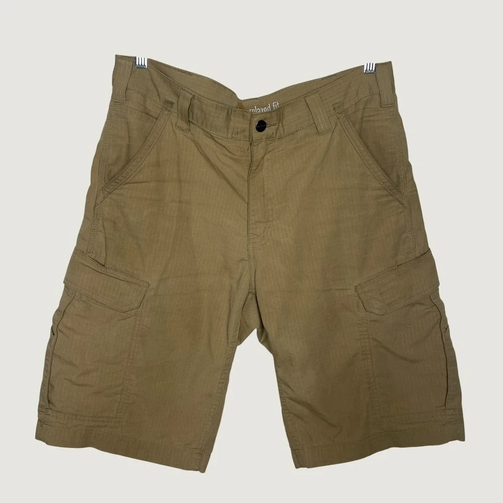 Carhartt Force Broxton Cargo Shorts Men 34 Tan Relaxed Fit Ripstop‎ Workwear